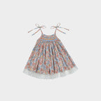 Hand Smocked Camisole Dress in Orange-berry Hue