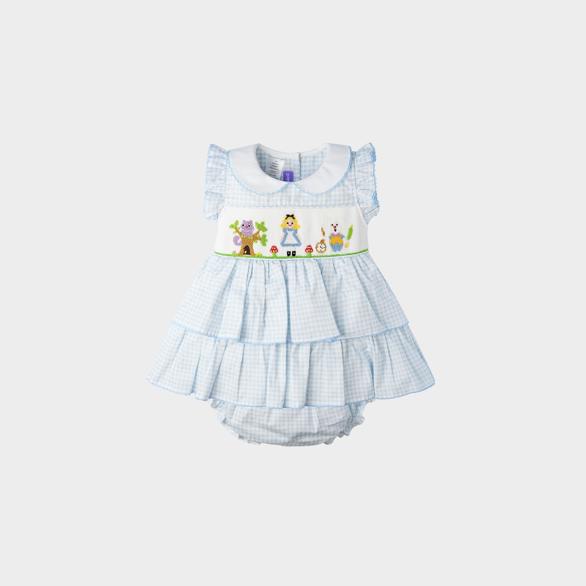 Hand Smocked  Alice-embroidered Set