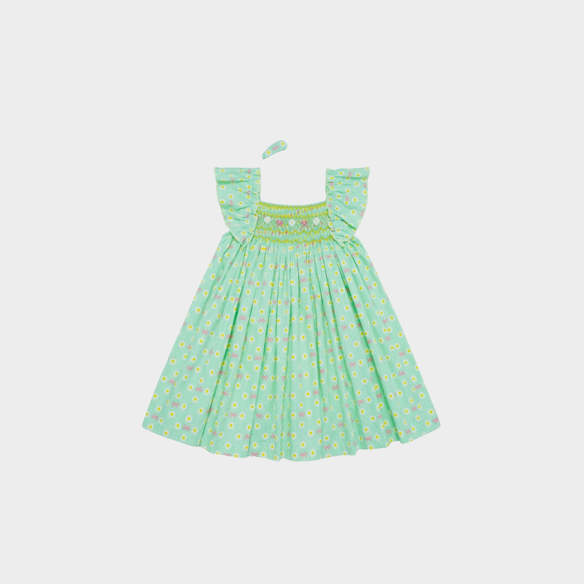 Hand Smocked  Marguerite Daisy Dress