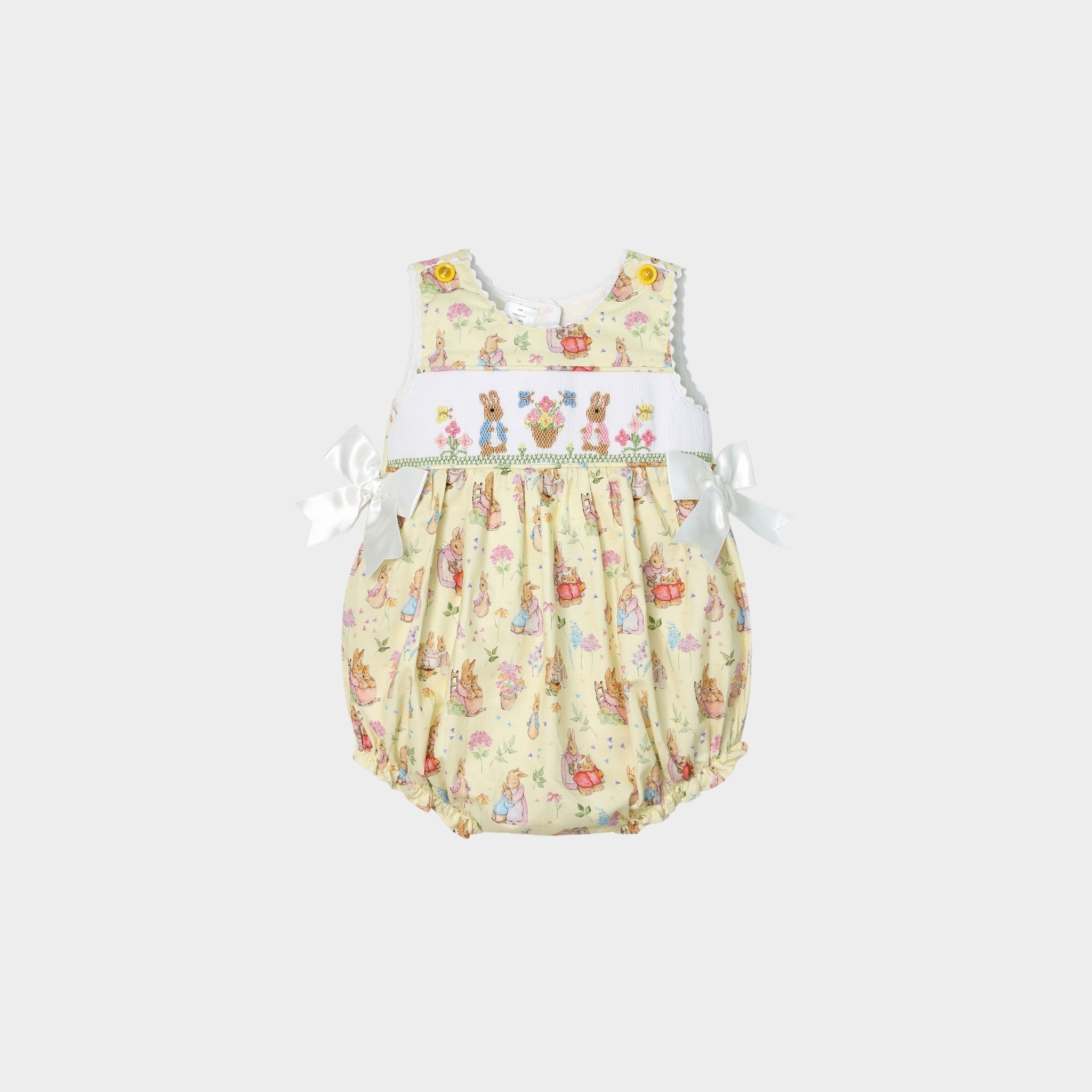 Hand Smocked Little Rabbit's Garden Bubble