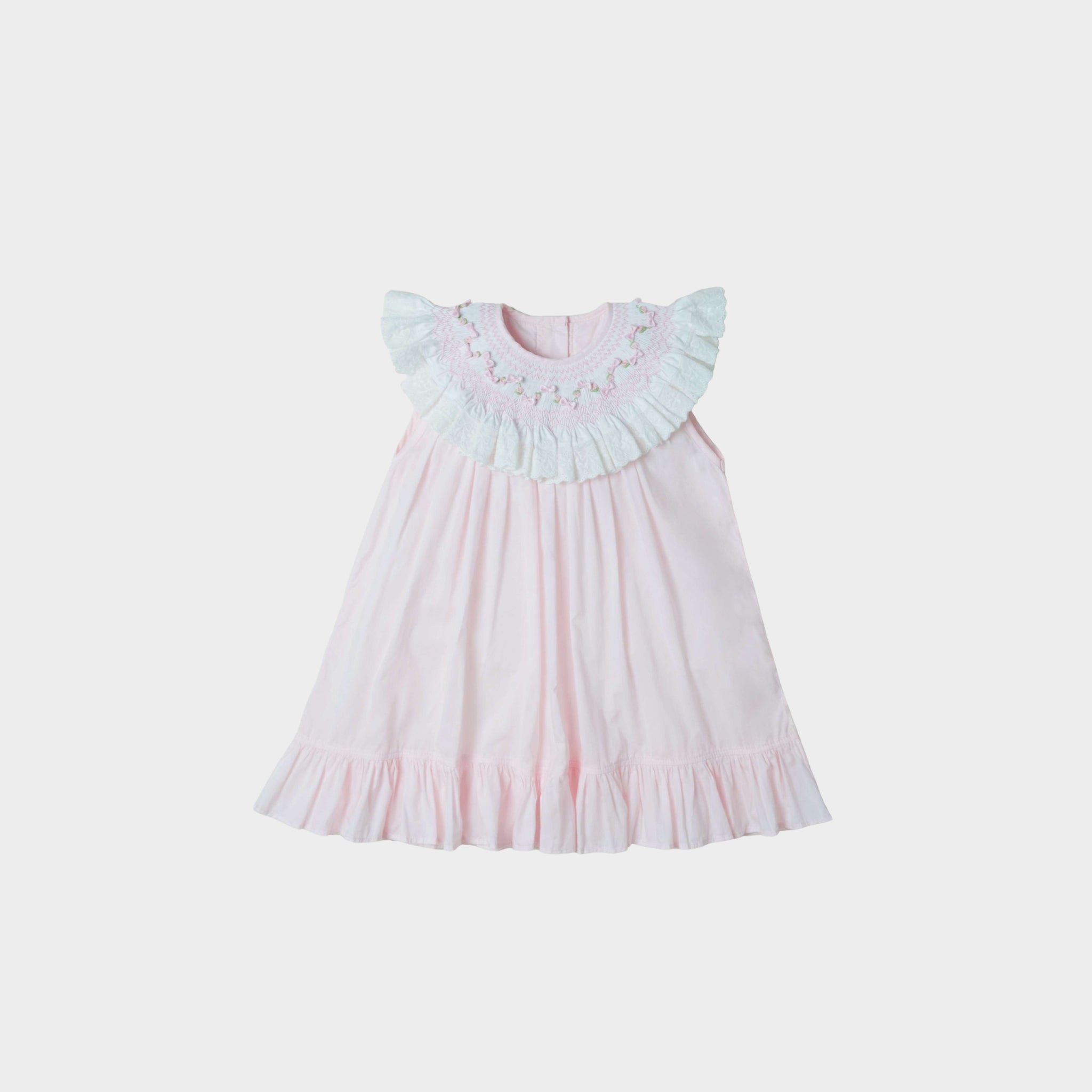 Hand Smocked  Baby Pink Dress